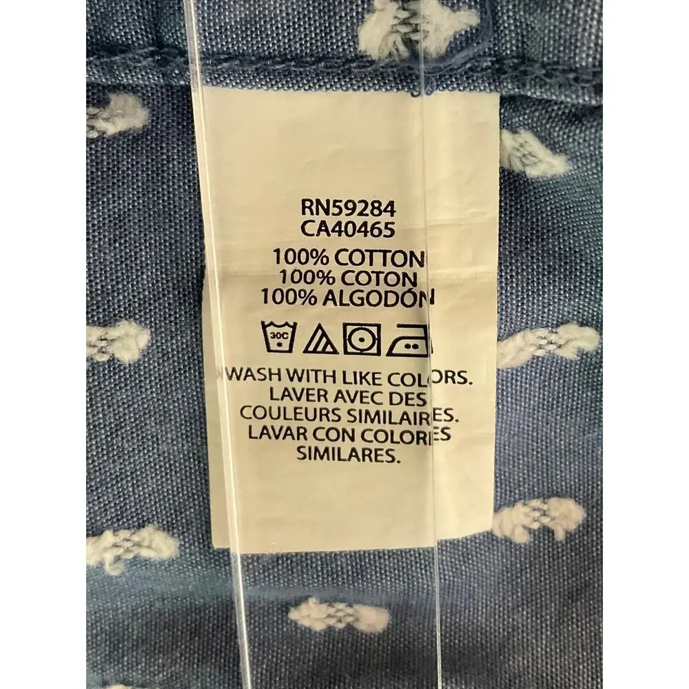 The Children’s Place Boys Blue Printed Button Down Shirt Size 10/12 Cotton